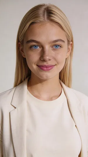 Same character studio headshot, crisp and authentic dating profile main photo