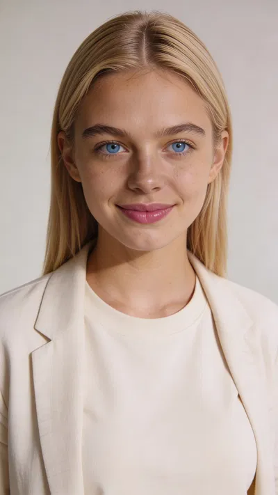 Same character studio headshot, crisp and authentic dating profile main photo