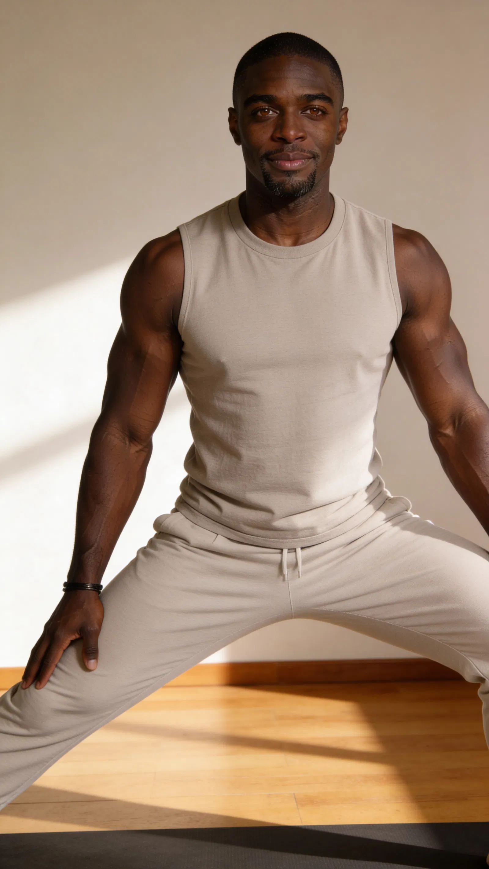 Same character yoga studio shot for fitness photos