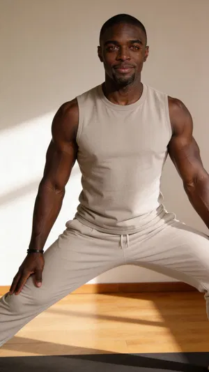 Same character yoga studio shot for fitness photos