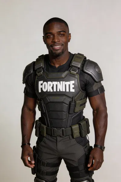 Same-face tactical cosplay studio portrait