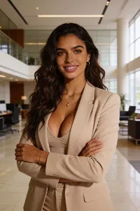 Same person office lobby portrait for LinkedIn profile picture