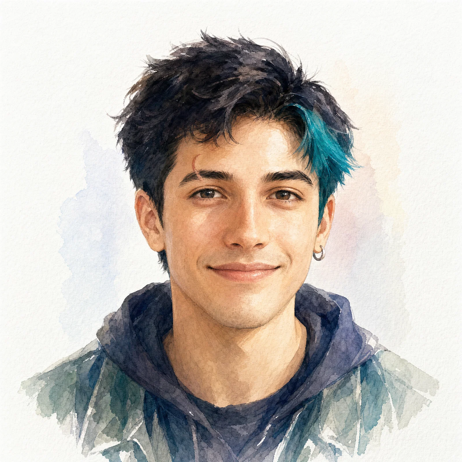 Watercolor-style avatar with soft window light and subtle paper texture.