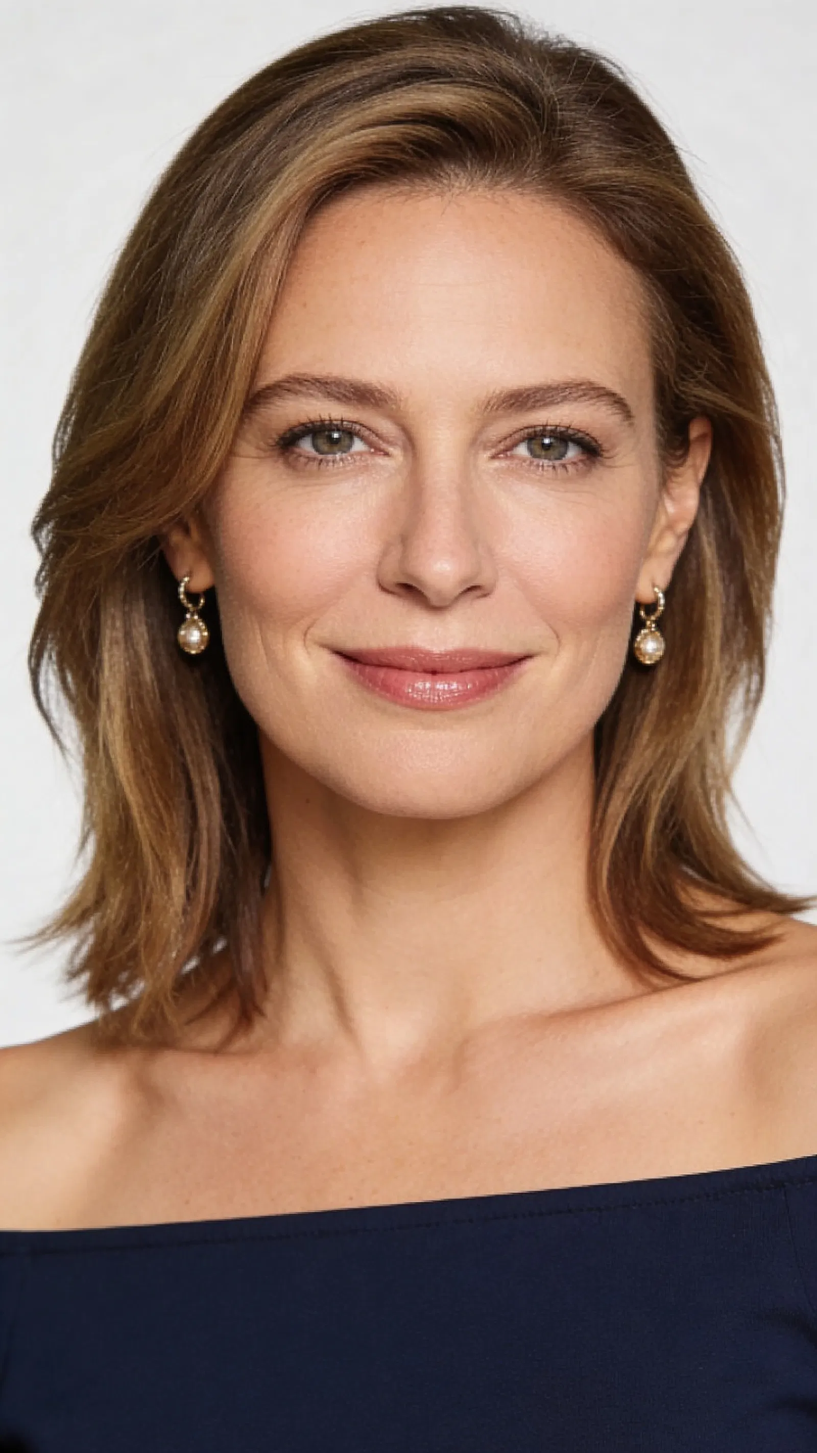 White woman headshot with slate backdrop and refined classic glamour lighting