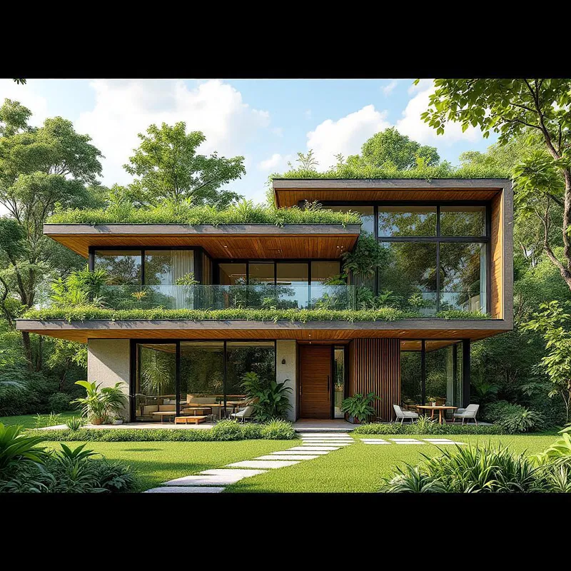 AI-generated eco-friendly house design