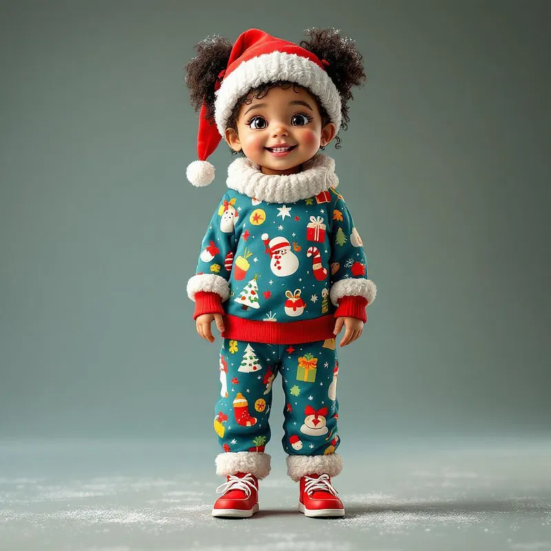 Colorful Christmas outfit for kids by AI