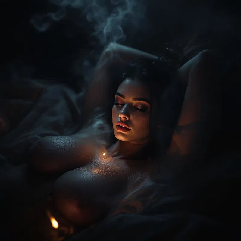 Seductive OnlyFans image with moody lighting