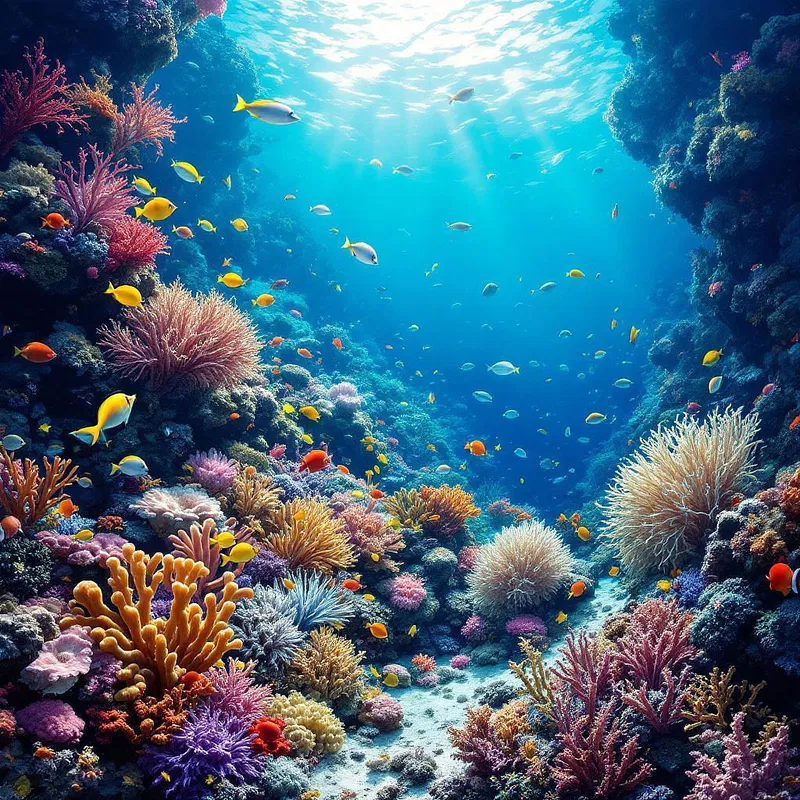 AI depiction of vibrant underwater coral reef