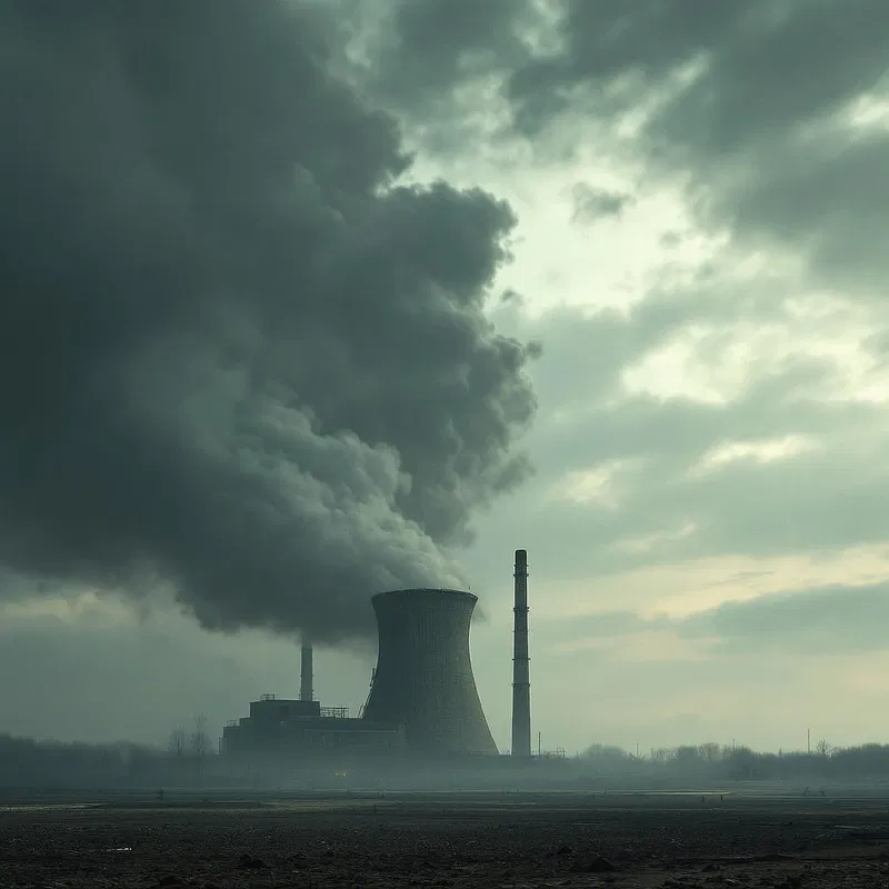 Distant view of Chernobyl power plant