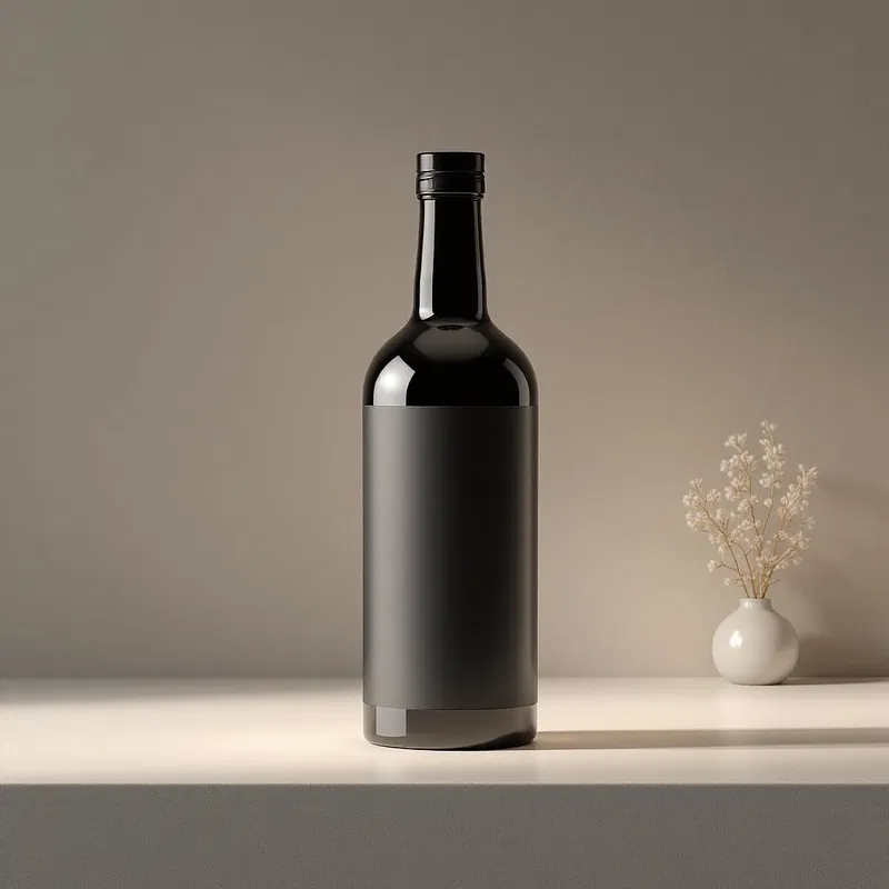 Minimalist bottle mockup with subtle lighting