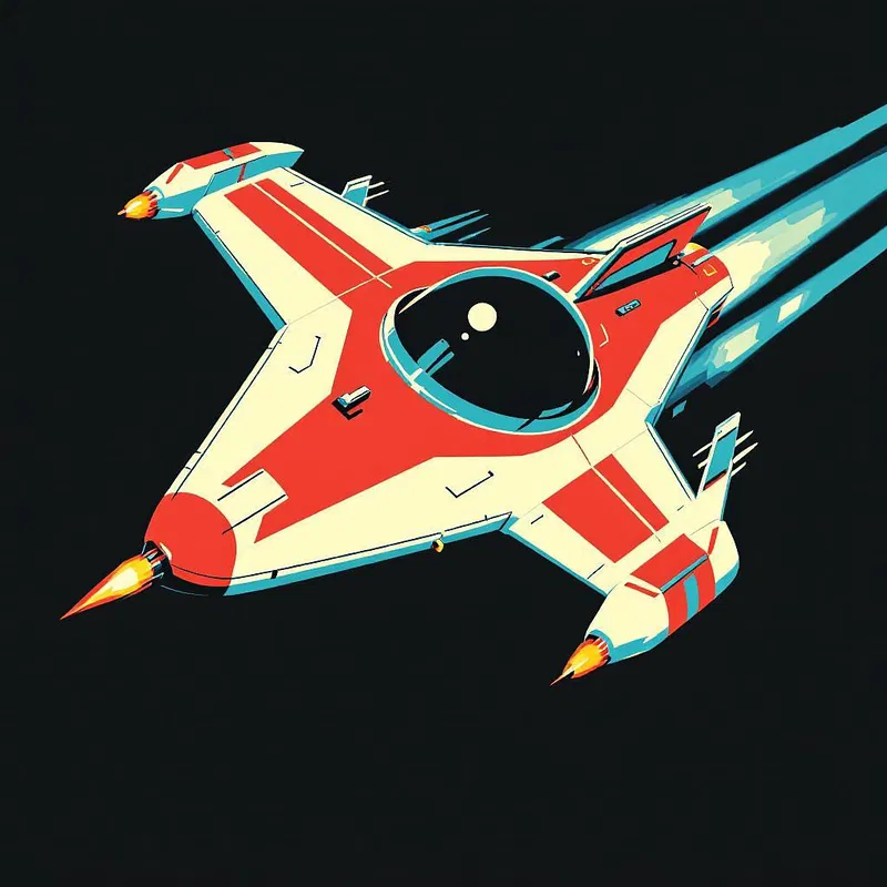 Retro-style spaceship with classic design