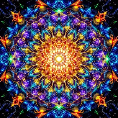 Mandala pattern with luminous colors