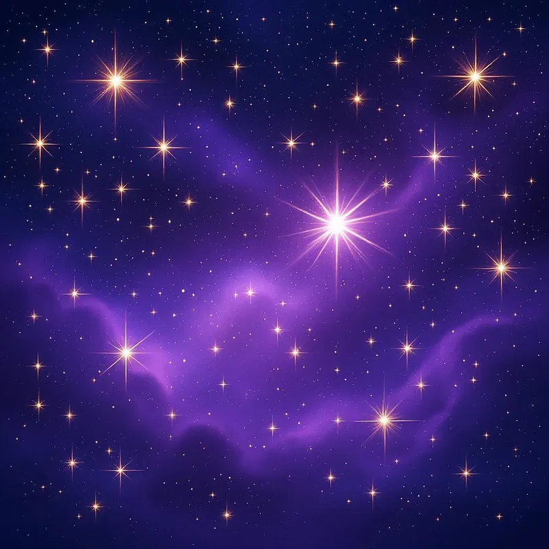 Mystical night sky with shooting stars for kids