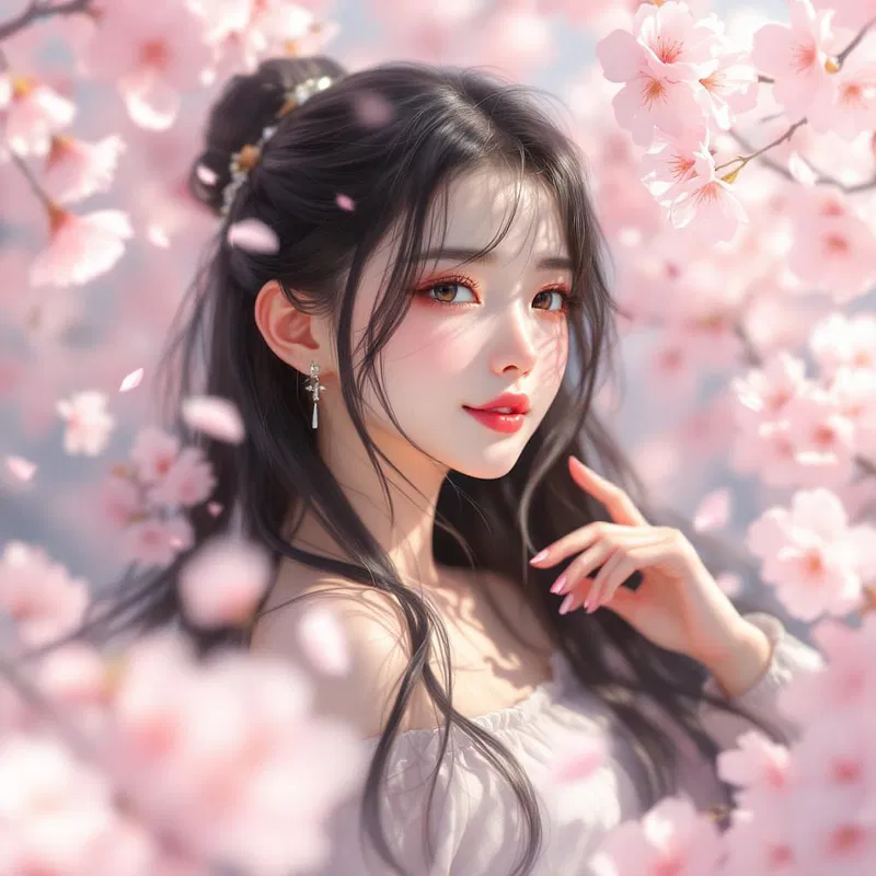 AI Girlfriend Amongst Cherry Blossoms