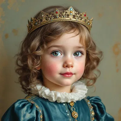 AI Renaissance portrait of a child in royal attire