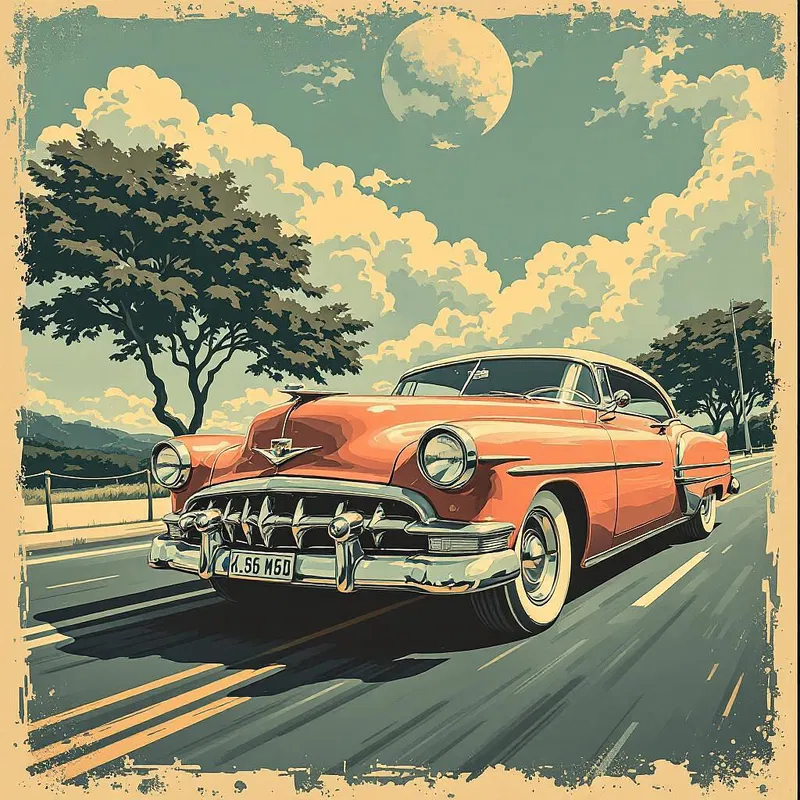 Vintage poster of a classic car show