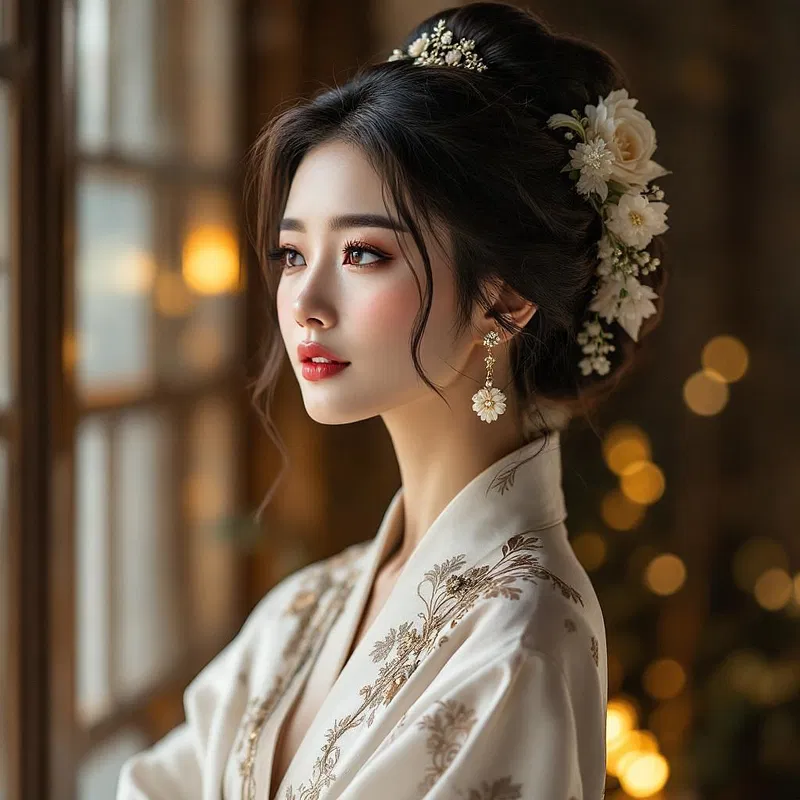 Elegant Korean profile with cultural touch