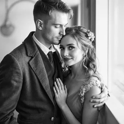 Black and white vintage couple