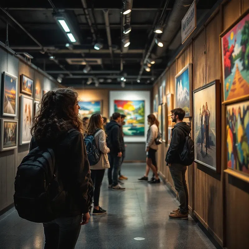 AI-enhanced student art exhibition photo