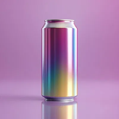 Stylish beverage can mockup with metallic finish