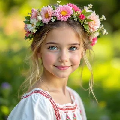 Swedish girl with a traditional crown