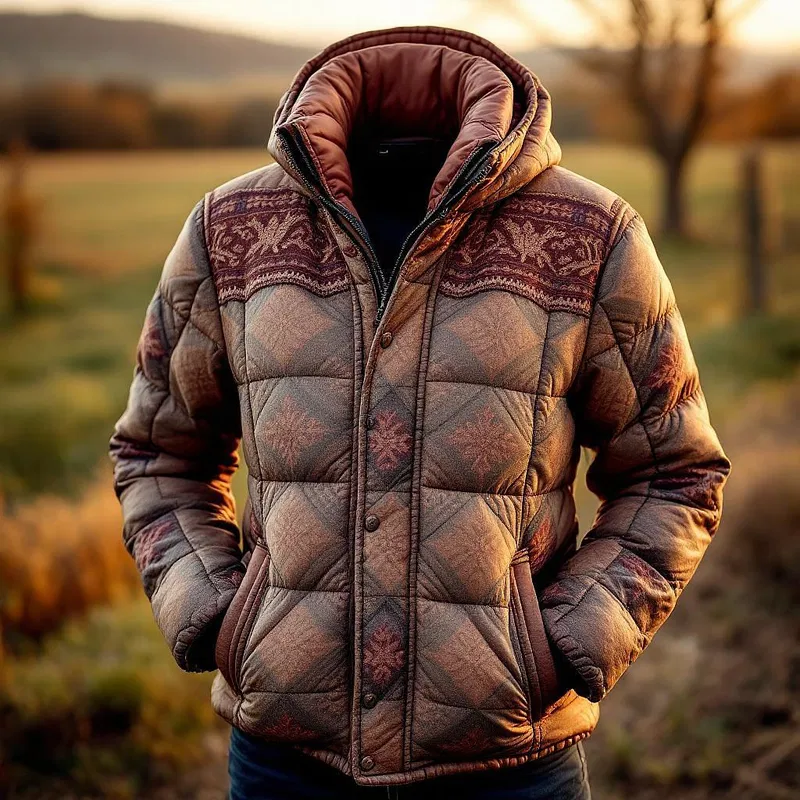 Traditional quilt-style puffer jacket