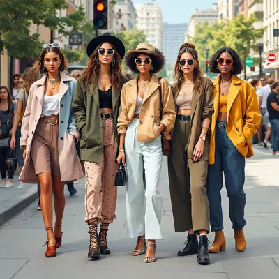 AI-generated street style fashion looks.