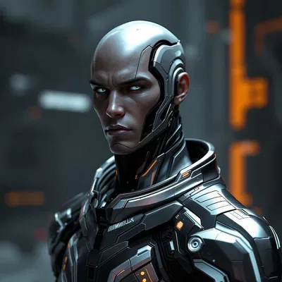 Futuristic AI-generated male avatar