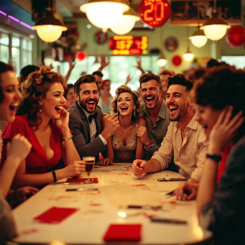 Patrons dancing in a 1950s diner to jukebox music