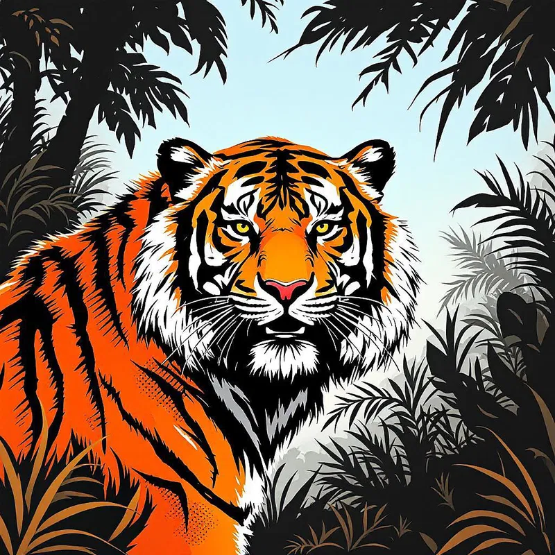 AI-generated artistic image of a tiger