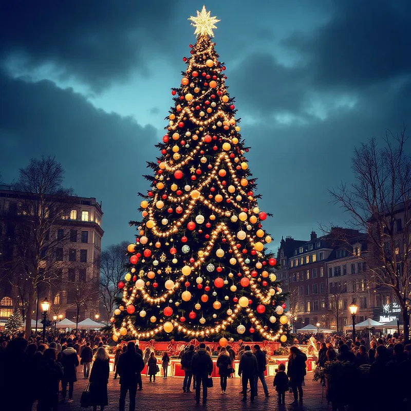 Grand Christmas tree in city square