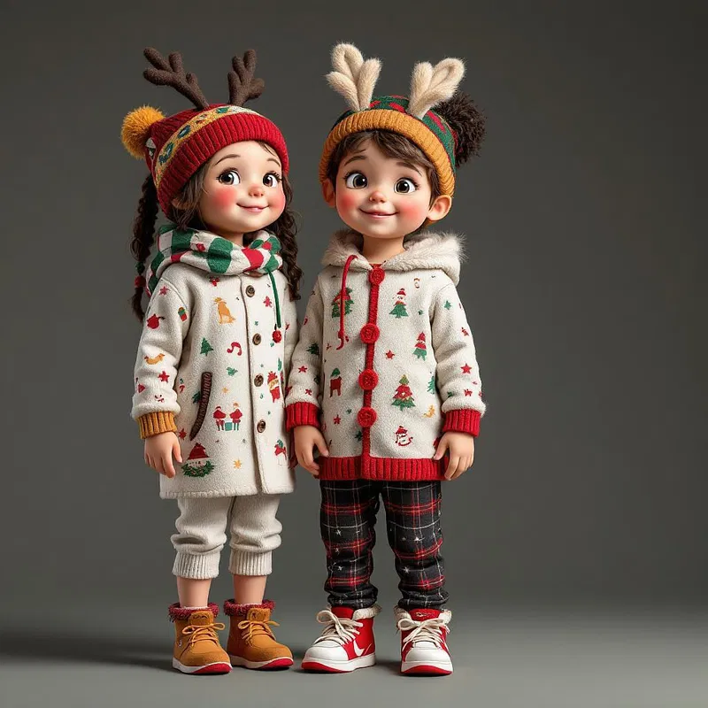 AI-crafted Christmas child attire