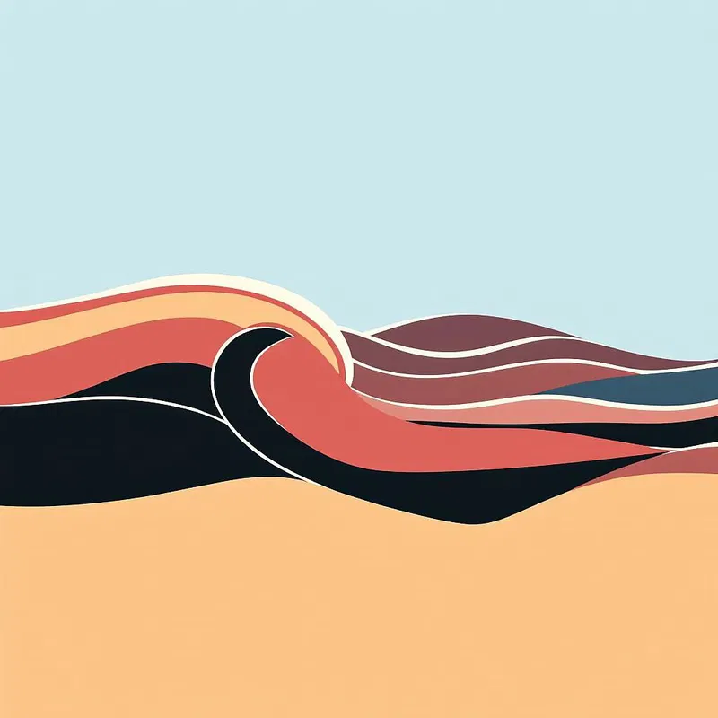 Abstract minimalist ocean waves