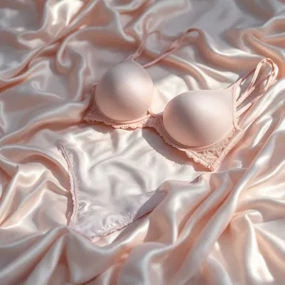 AI-generated silk lingerie in pastel tones