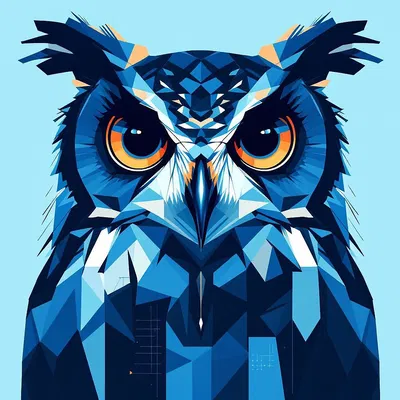 AI-generated artistic owl portrait