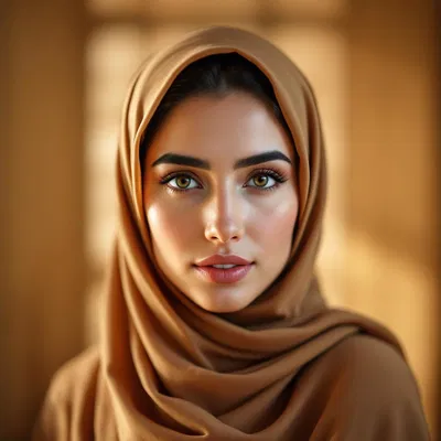 Beautiful Middle Eastern woman with a headscarf