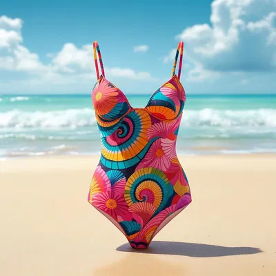 AI-generated image of a vibrant swimsuit