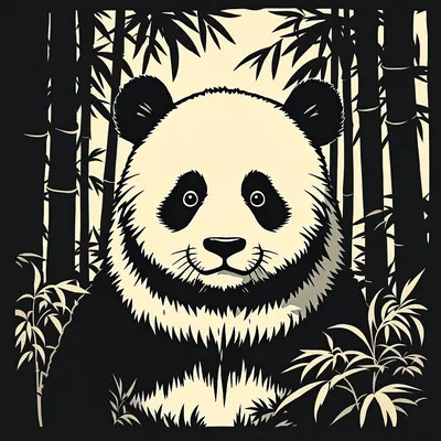 Retro-style panda art