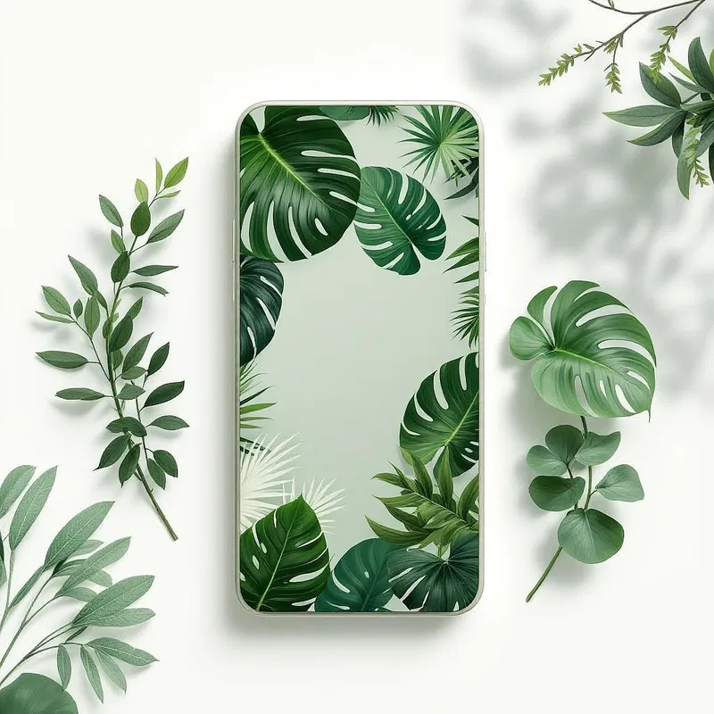 Nature-inspired Instagram story with tropical leaves