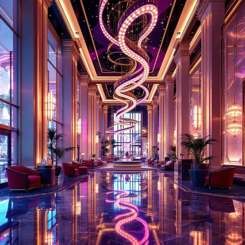 Themed Las Vegas hotel lobby