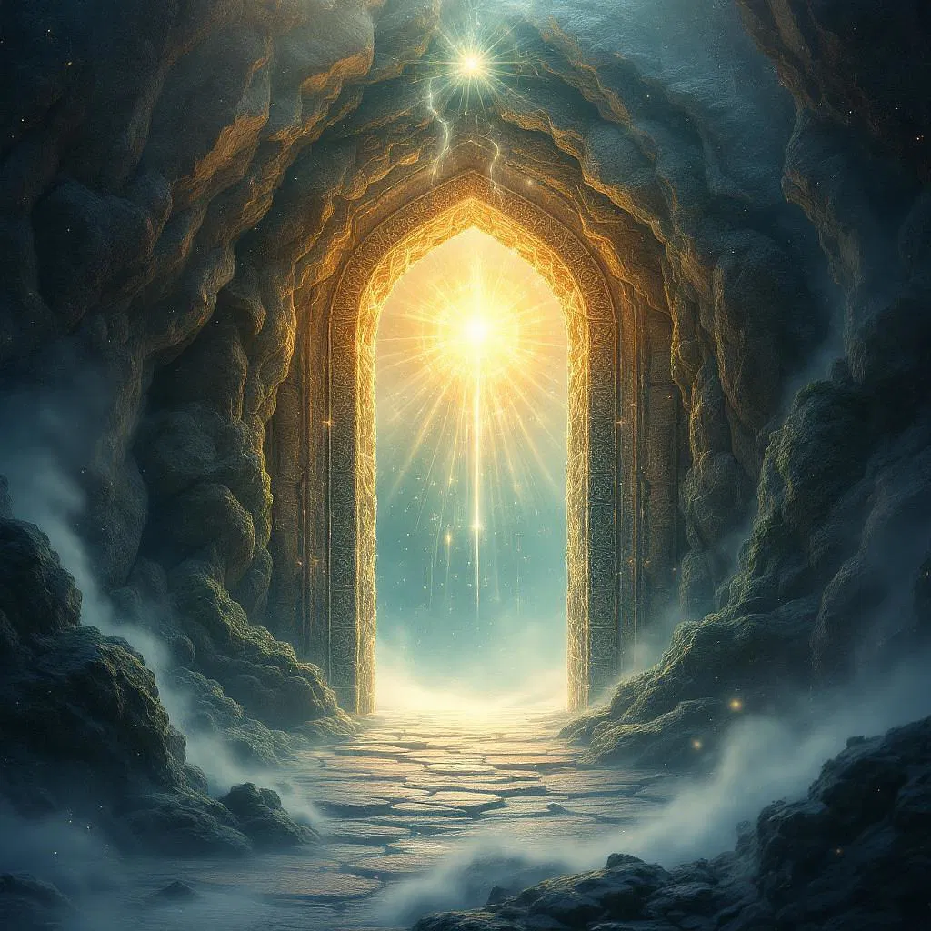 Mystical gateway leading to a spiritual realm