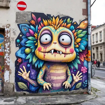 AI crafted street art of a fantasy creature