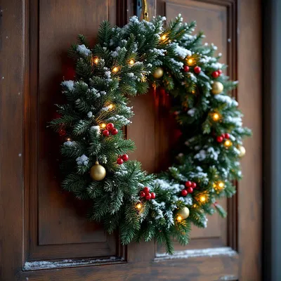 Christmas wreath on a door