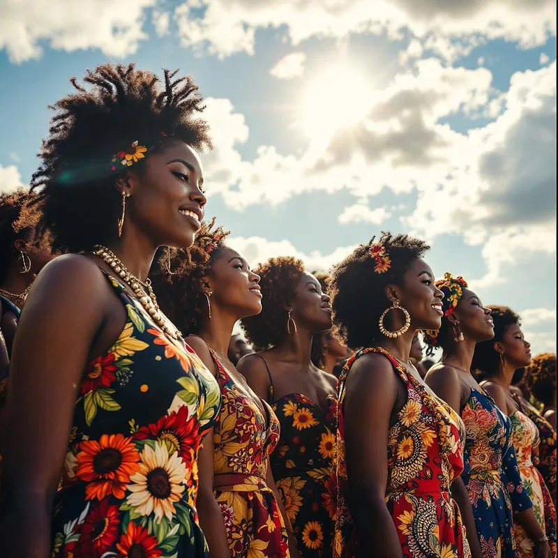 Empowerment themed group of African women