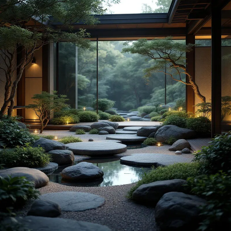 AI-crafted zen garden for meditation and relaxation.