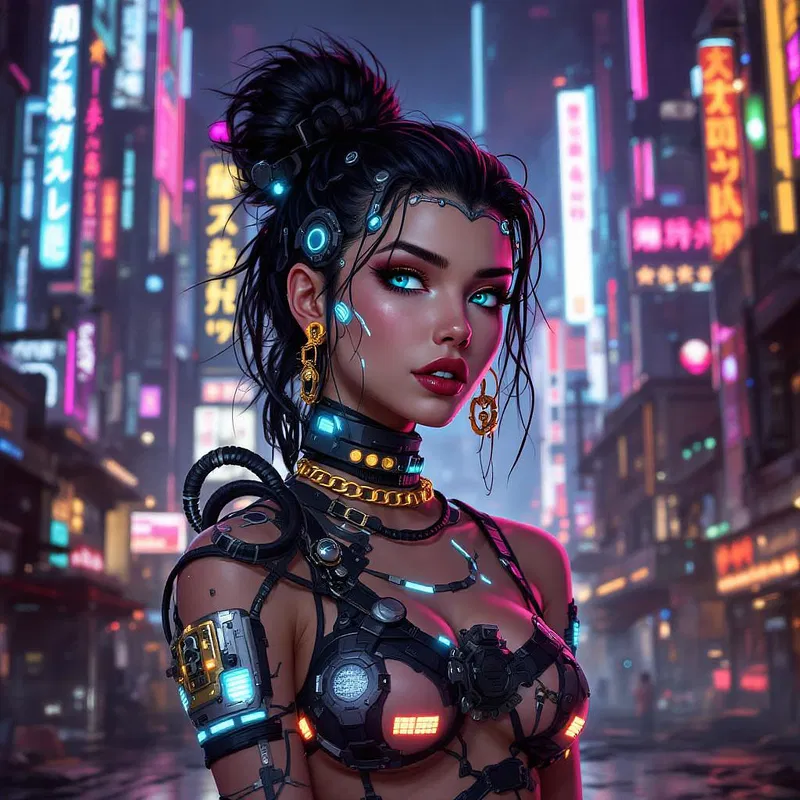 Cybernetic enhancements in a cyberpunk world