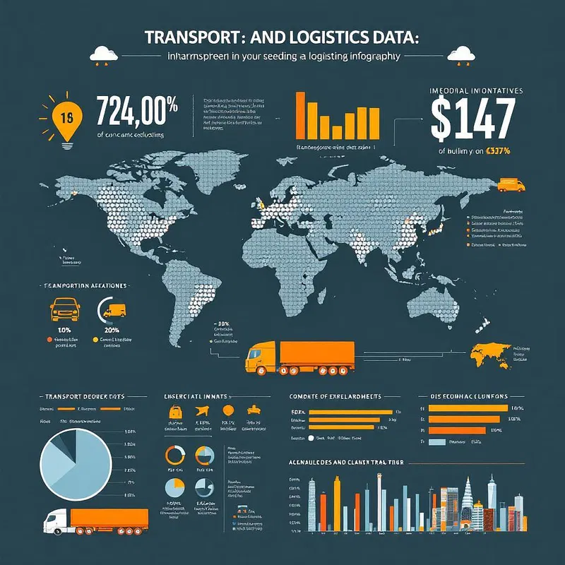 Transport and logistics data infographic