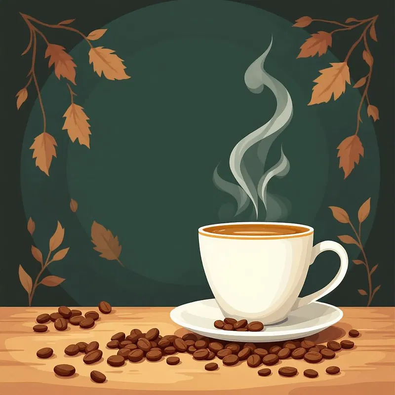 Advertising poster for a coffee brand with warm color themes.