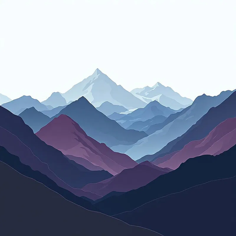 Minimalist abstract mountains