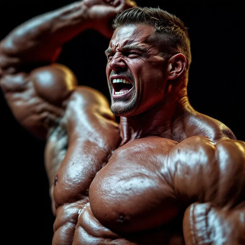 Close-up of bodybuilding technique